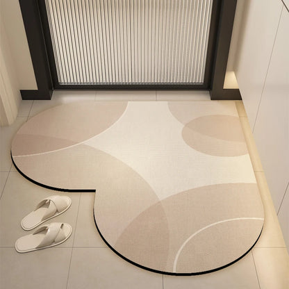 Heart-shaped quick-dry non-slip bath mat