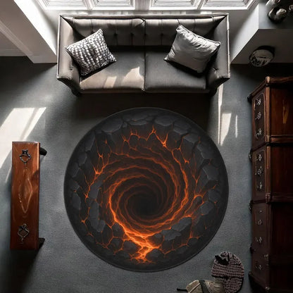 3D Deep Crack Illusion Round Rug