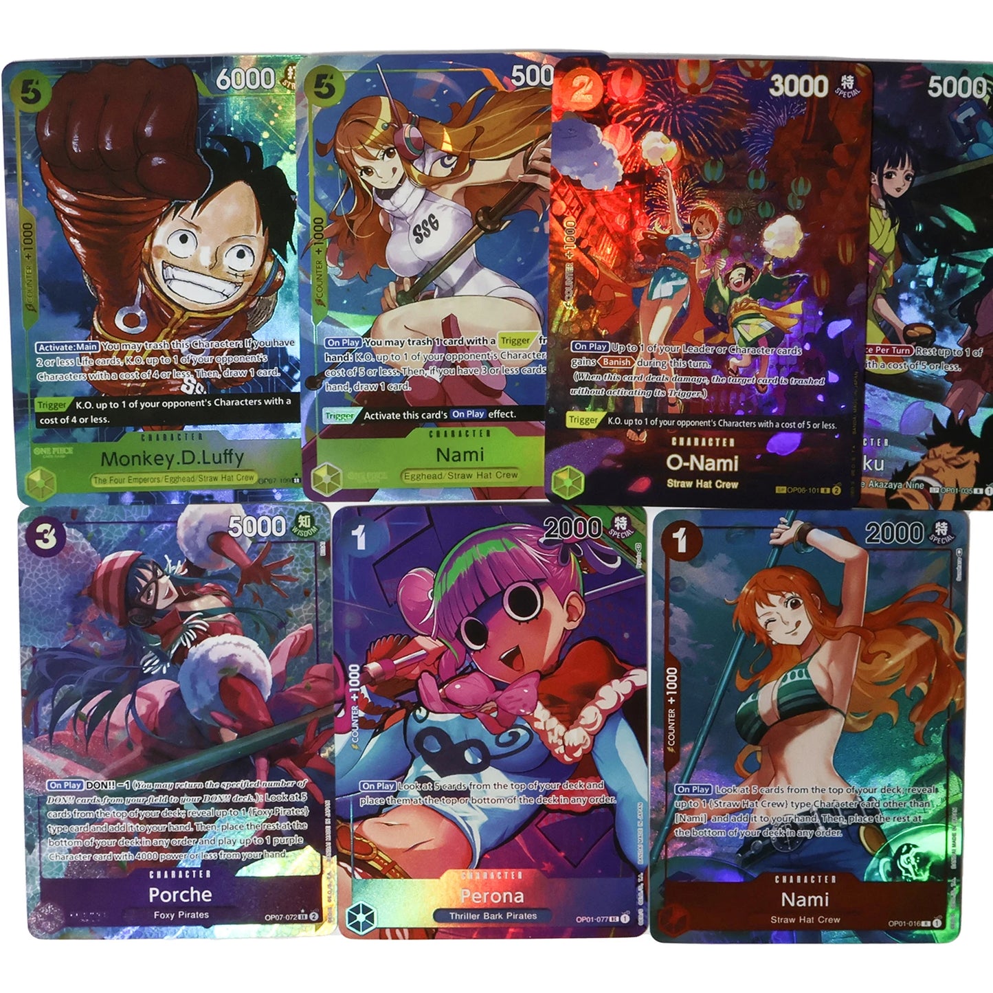 One Piece OPCG Frosted Laser Blue Core Card Set