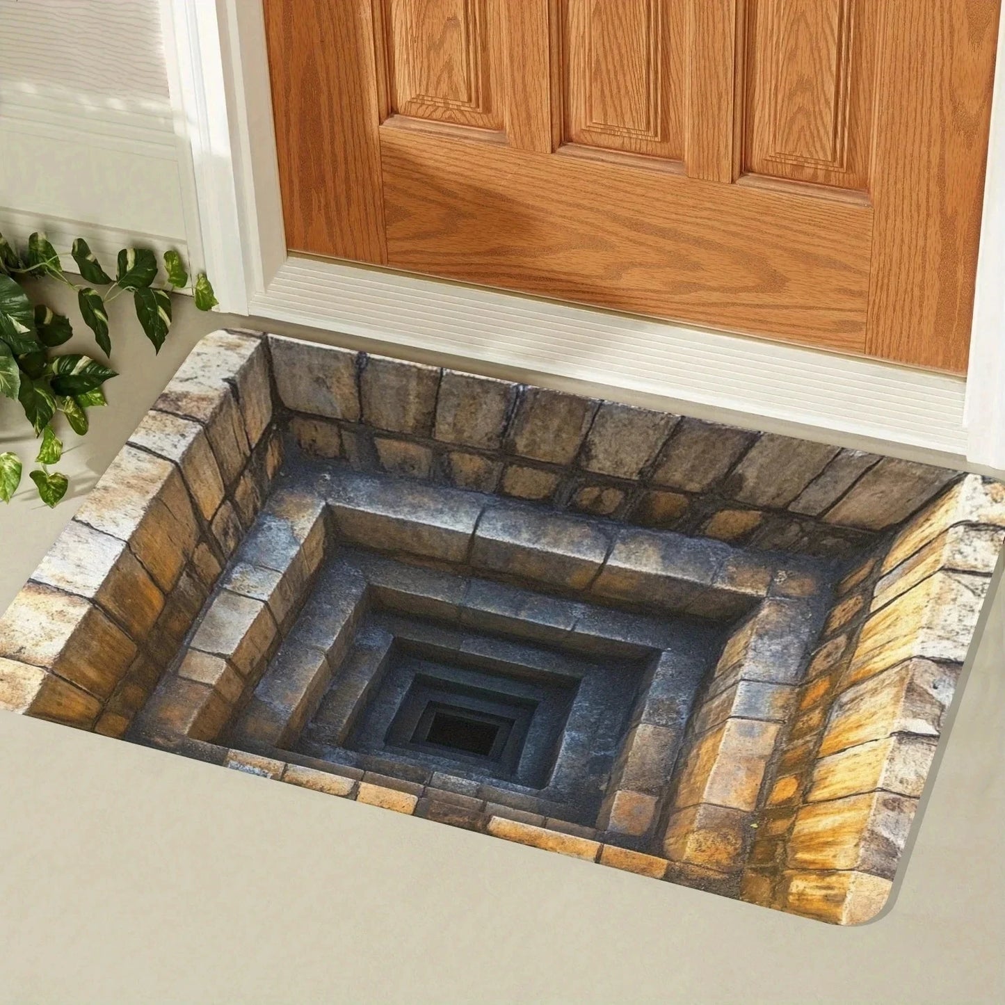 3D Optical Illusion Abyss Carpet Non-Slip Washable Door Mat Bathroom Bedroom Camping Yoga Floor Rug