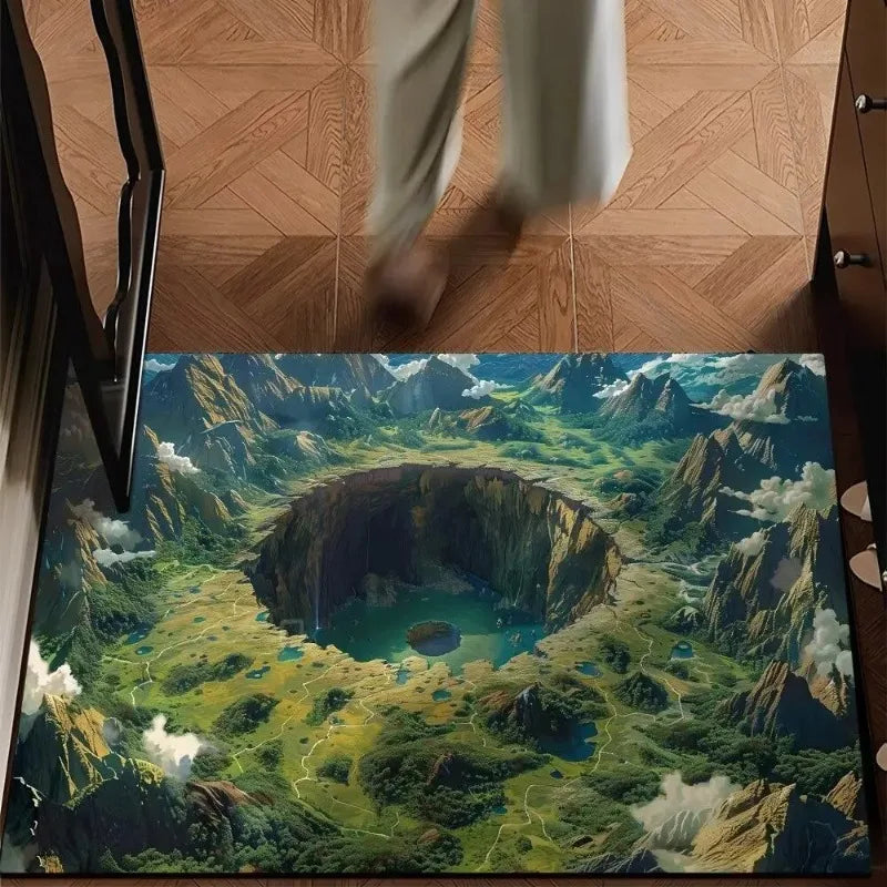 3D Waterfall Optical Illusion Door Mat