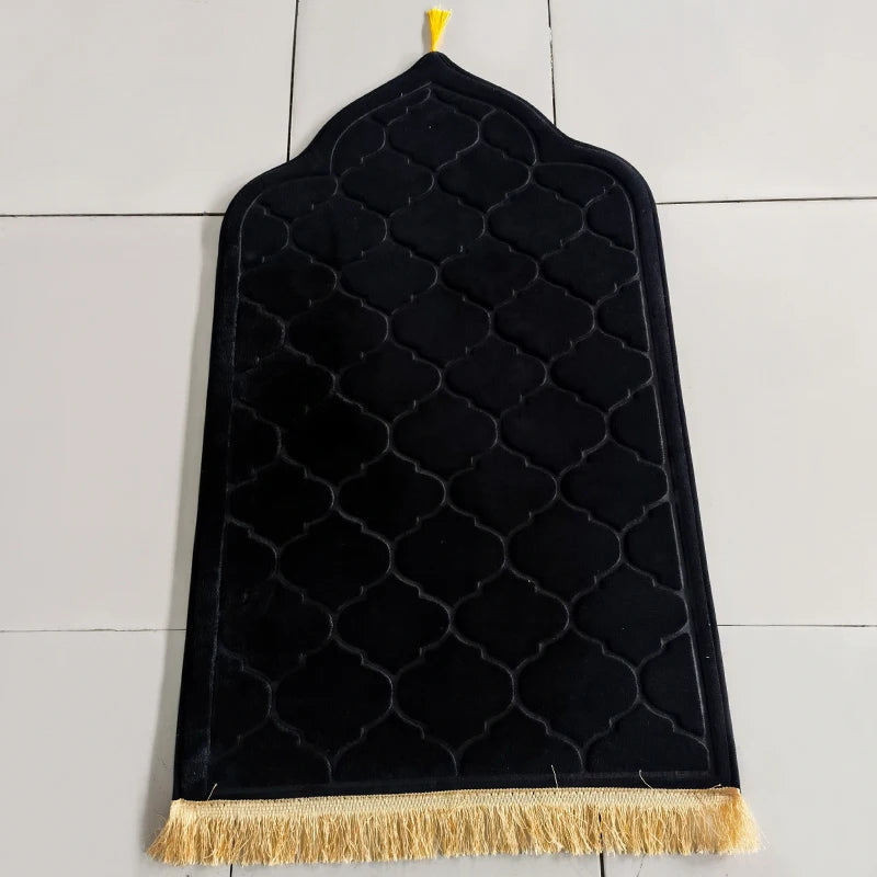 Flannel Prayer Mat Non-Slip Soft Portable Worship Rug Travel Ramadan Gift