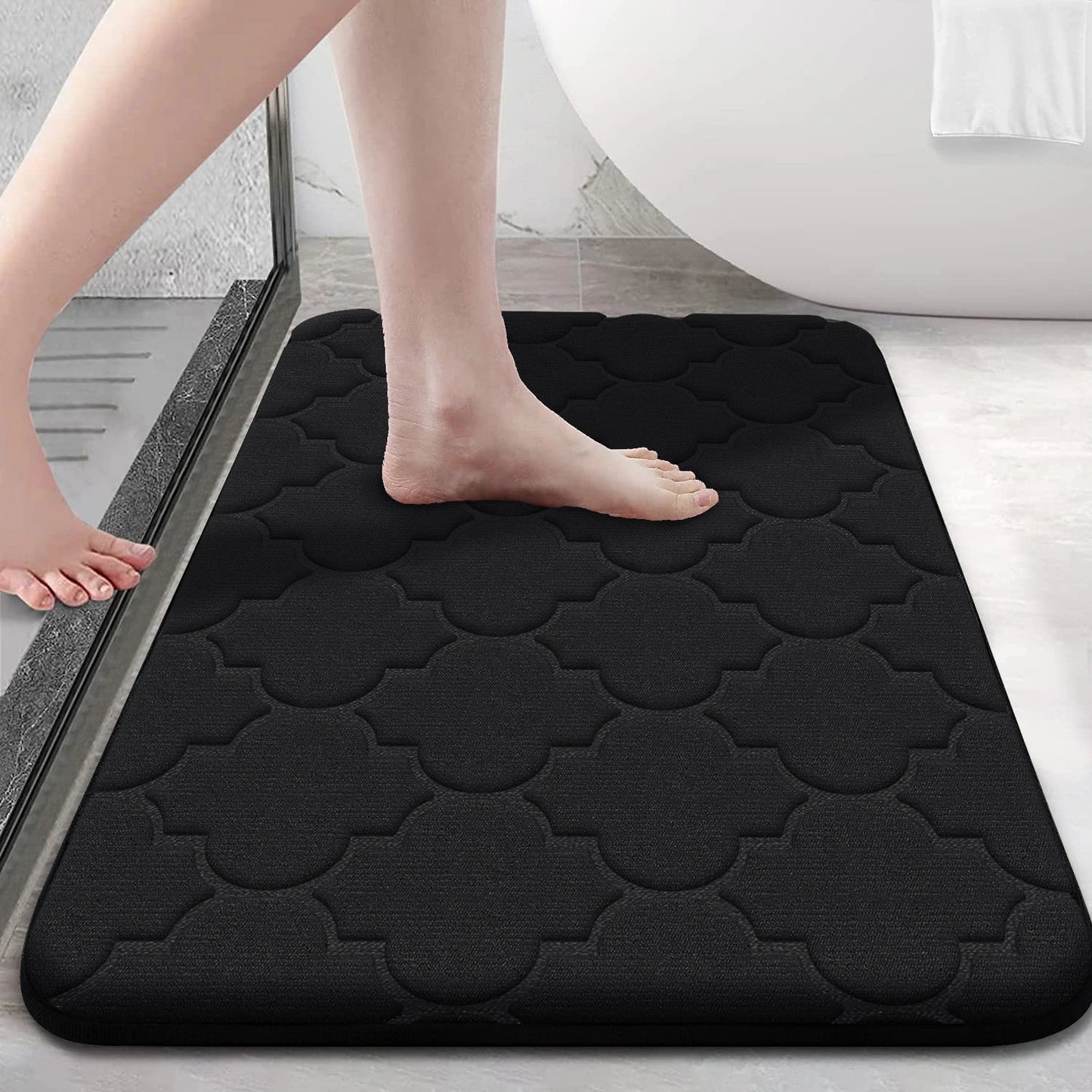 Memory Foam Bathroom Rug Non-Slip Ultra Soft Absorbent Machine Washable Floor Mat