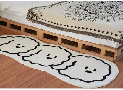 Cartoon Cashmere-Style Carpet Soft Non-Slip Washable Quick-Dry Living Room Bedroom Bedside Floor Mat Home Decor