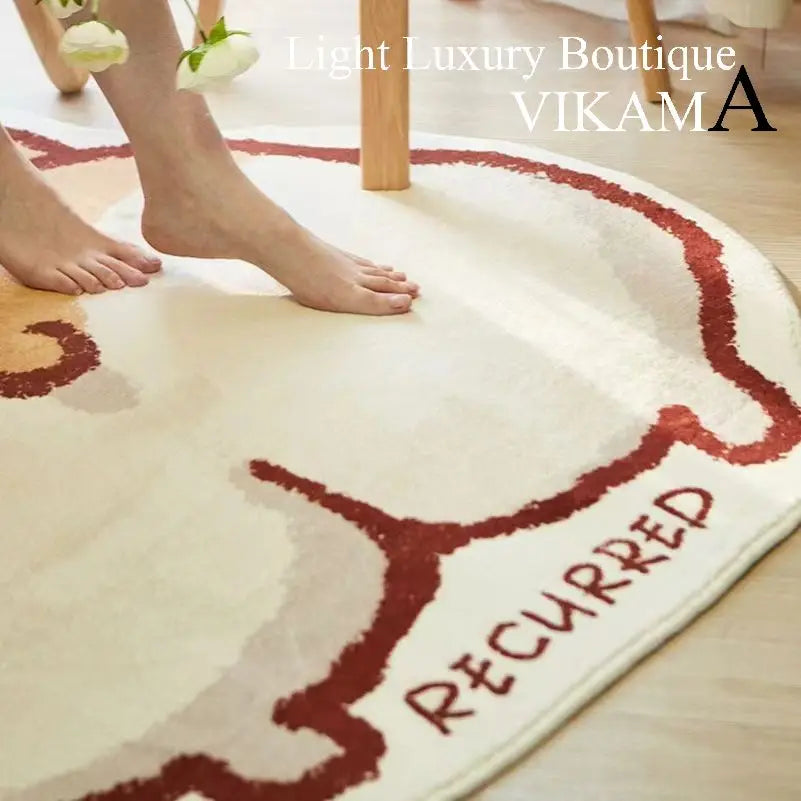 VIKAMA Cartoon Corgi Rug Soft Warm Non-Slip Absorbent Bathroom Floor Mat Living Room Bedroom Doormat Home Decor