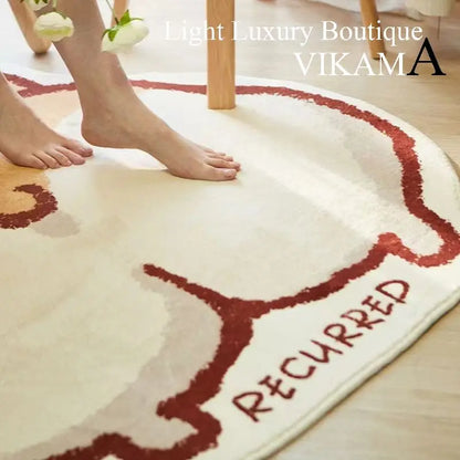 VIKAMA Cartoon Corgi Rug Soft Warm Non-Slip Absorbent Bathroom Floor Mat Living Room Bedroom Doormat Home Decor