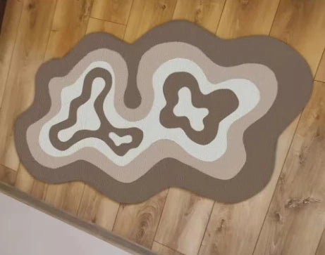 Modern Irregular Shape Plush Anti-Slip Area Rug