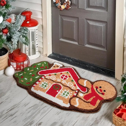 VIKAMA Christmas Welcome Doormat Soft Absorbent Non-Slip Front Door Living Room Bedroom Floor Mat