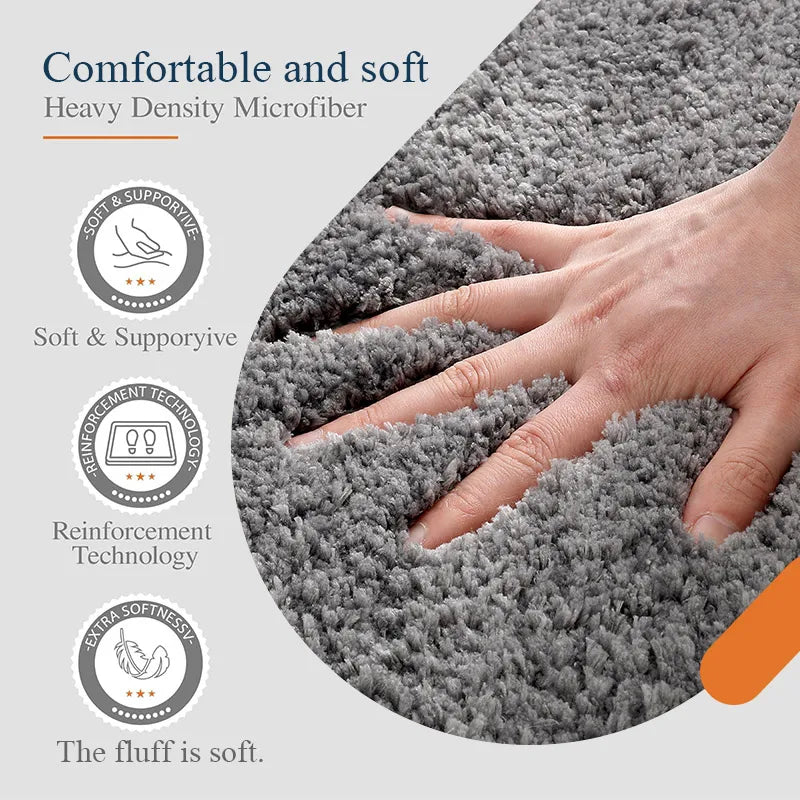Soft Thick Plush Floor Mat Comfortable Non-Slip Water-Absorbent Carpet Bathroom Bedroom Living Room Home Decor