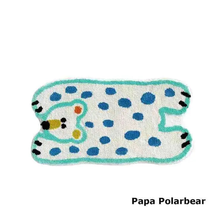 VIKAMA Cartoon Animal Faux Cashmere Rug Soft Bedroom Bedside Carpet Home Decor