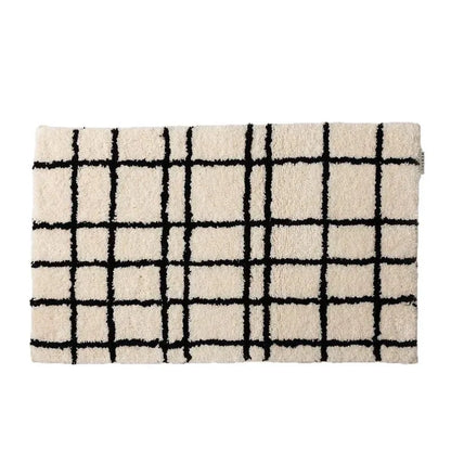 VIKAMA Korean-Style Soft Shaggy Rug: Slip-Resistant, Water-Absorbent, and Washable Bathroom and Entryway Decor Rug