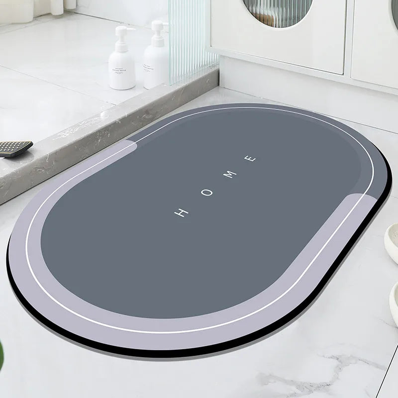 Diatom Mud Bathroom Mat Absorbent Non-Slip Entry Rug Bathtub Shower Door Floor Carpet Hand Washable Home Decor