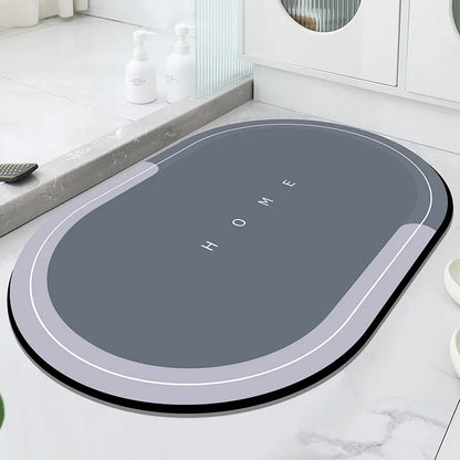 Diatom Mud Bathroom Mat Absorbent Non-Slip Entry Rug Bathtub Shower Door Floor Carpet Hand Washable Home Decor