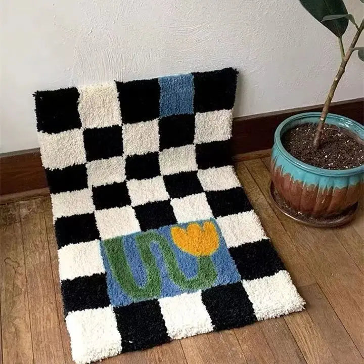 Bathroom Floor Mat Water-Absorbent Non-Slip Foot Mat Bedroom Entry Toilet Door Carpet