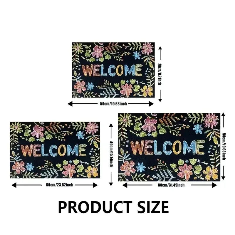 Merry Christmas Flannel Door Mat Printed Absorbent Machine Washable Foot Mat Holiday Decoration