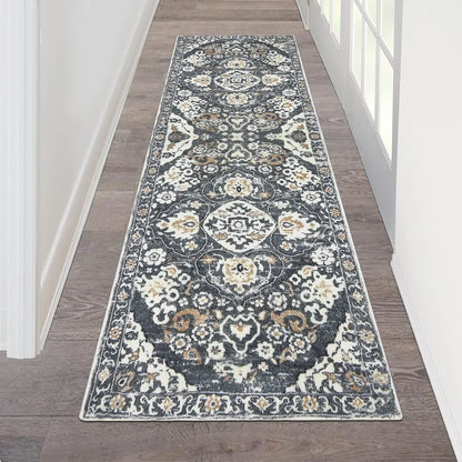 VIKAMA Bohemian American Retro Runner Carpet Non-Slip Living Room Corridor Floor Mat