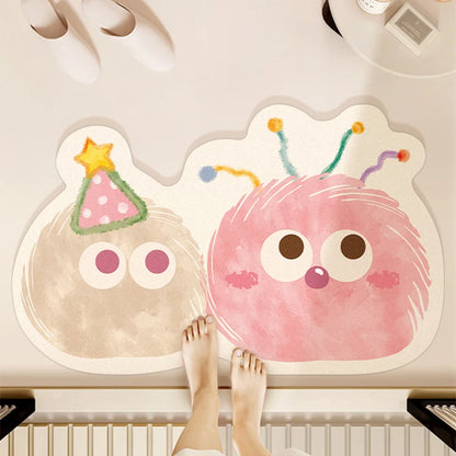 Cartoon quick-dry non-slip bath mat