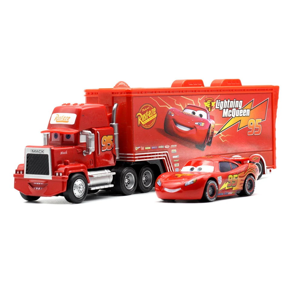 Disney Pixar Cars Lightning McQueen Diecast Truck Trailer Toy