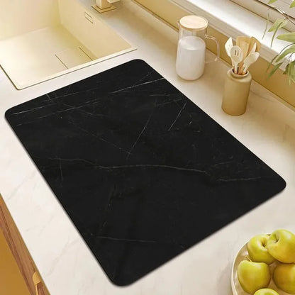 VIKAMA Marble Kitchen Drainage Mat Quick-Dry Absorbent Anti-Slip Dish Drying Pad