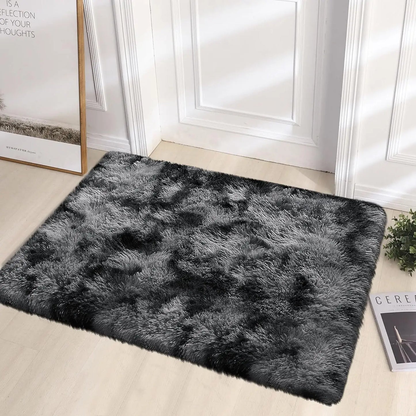 VIKAMA Silk Wool Tie-Dye Rug Non-Slip Washable Bedroom Living Room Kids Carpet Home Decor