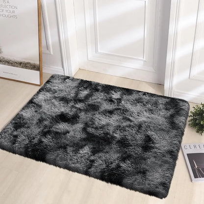 VIKAMA Silk Wool Tie-Dye Rug Non-Slip Washable Bedroom Living Room Kids Carpet Home Decor