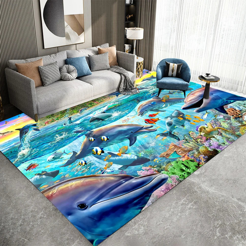 3D Ocean Animal Area Rug