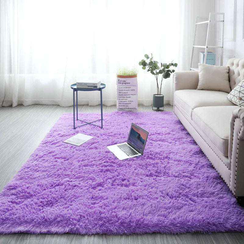 VIKAMA Tie-Dye Silk Wool Rug Non-Slip Bedroom Living Room Stain-Resistant Carpet Home Decor