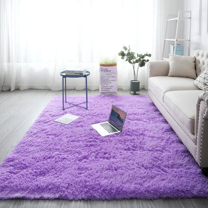 VIKAMA Tie-Dye Silk Wool Rug Non-Slip Bedroom Living Room Stain-Resistant Carpet Home Decor