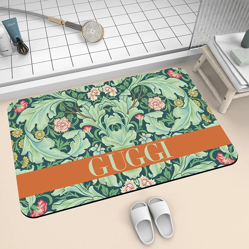 Light Luxury Diatom Mud Bathroom Floor Mat Quick-Dry Absorbent Non-Slip Toilet Door Mat