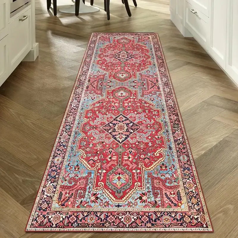 VIKAMA Vintage Washable Non-Slip Hallway Runner Rug