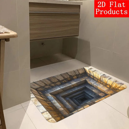 3D Optical Illusion Stone Stairs Doormat