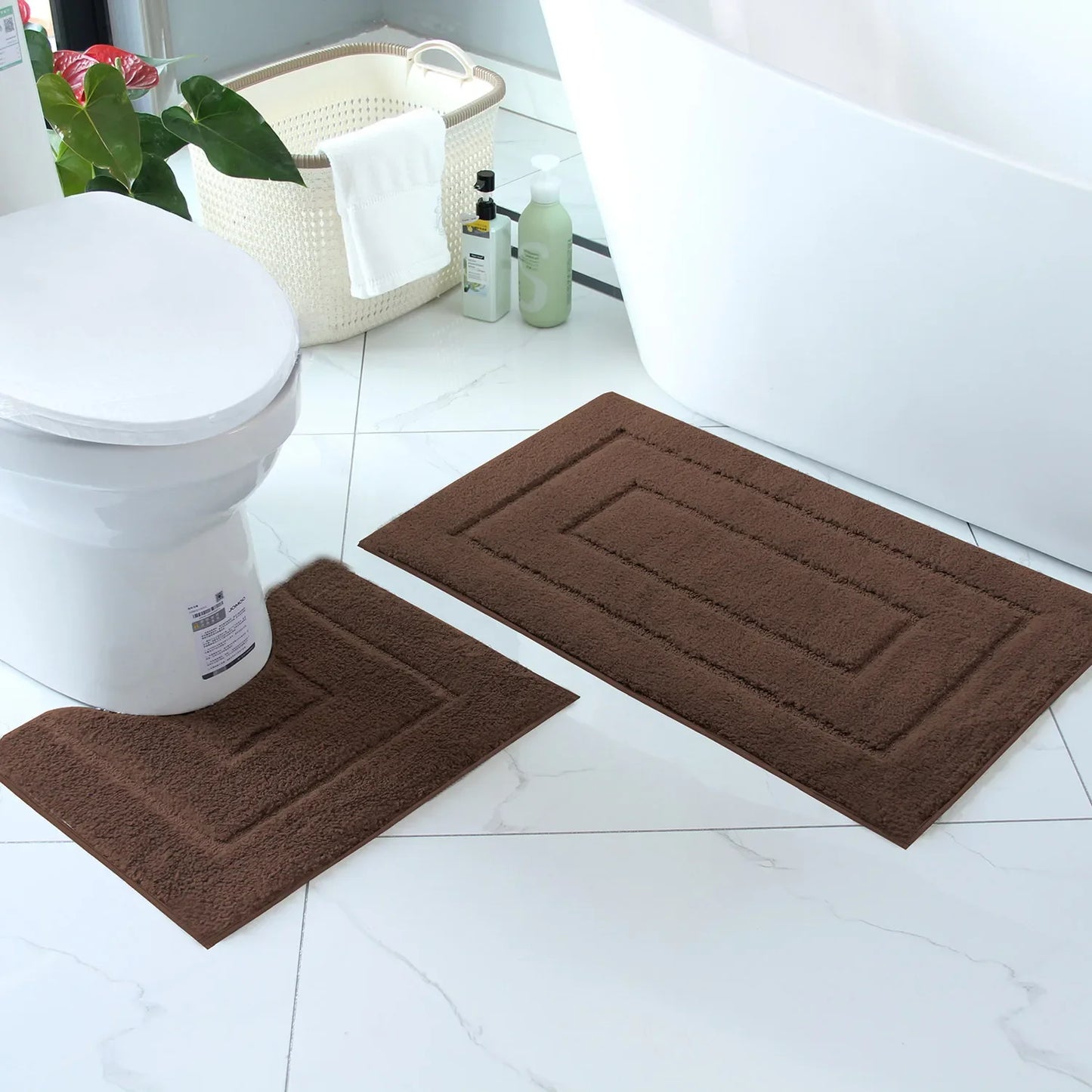 Plush Bathroom Floor Mat Shaped Design Absorbent Non-Slip Foot Rug Bathtub Entrance Door Small Carpet Home Decor