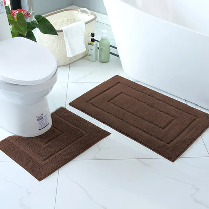 Plush Bathroom Floor Mat Shaped Design Absorbent Non-Slip Foot Rug Bathtub Entrance Door Small Carpet Home Decor
