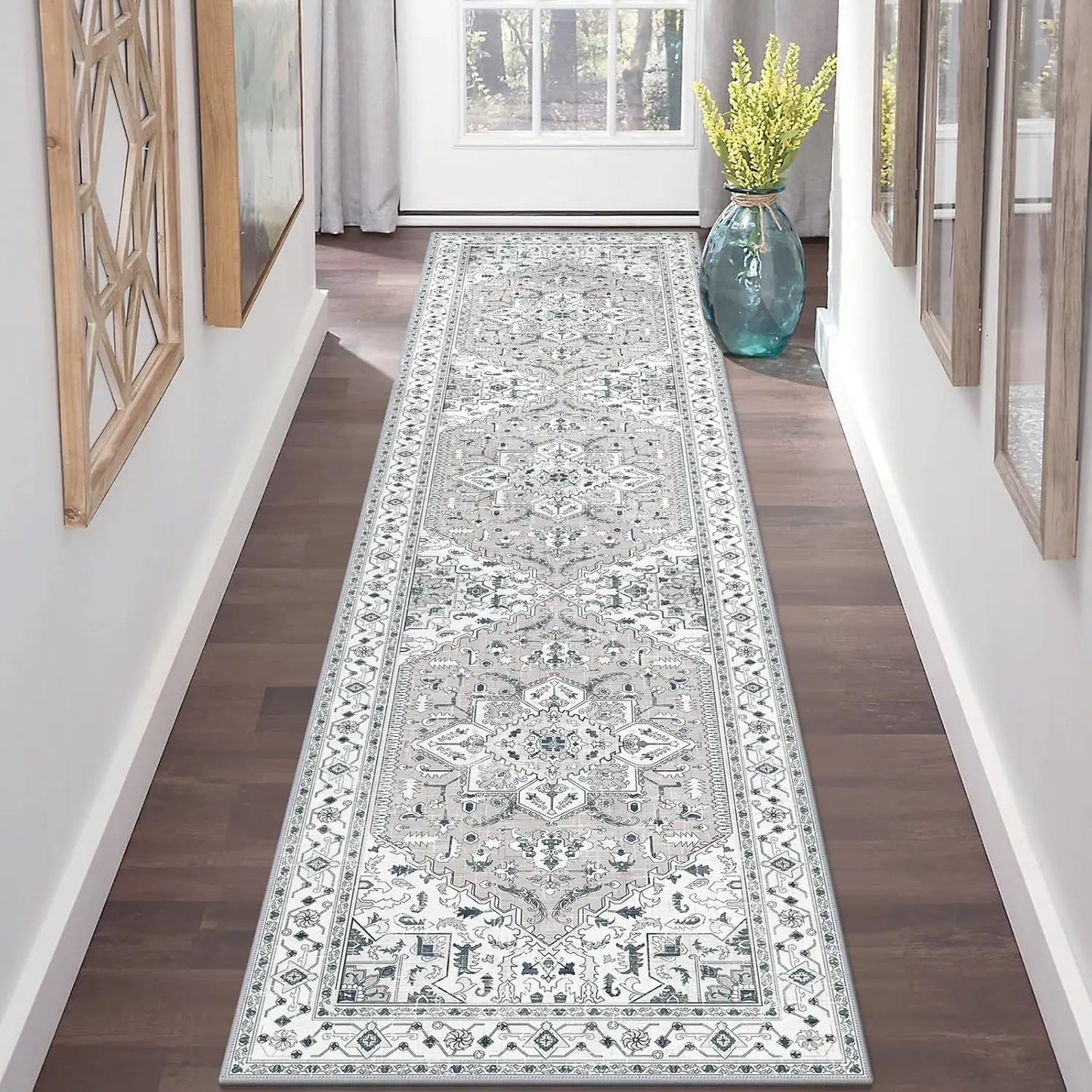 VIKAMA Non-Slip Hallway Runner Rug Machine Washable Kitchen Entryway Bedroom Laundry Carpet