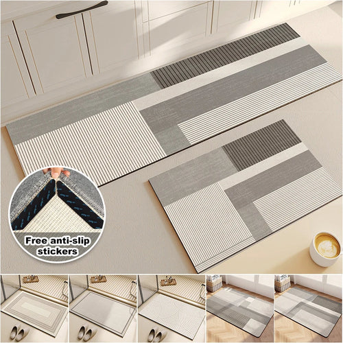 Super Absorbent Kitchen Rug Non-Slip Soft Washable Floor Mat Bathroom Entrance Carpet