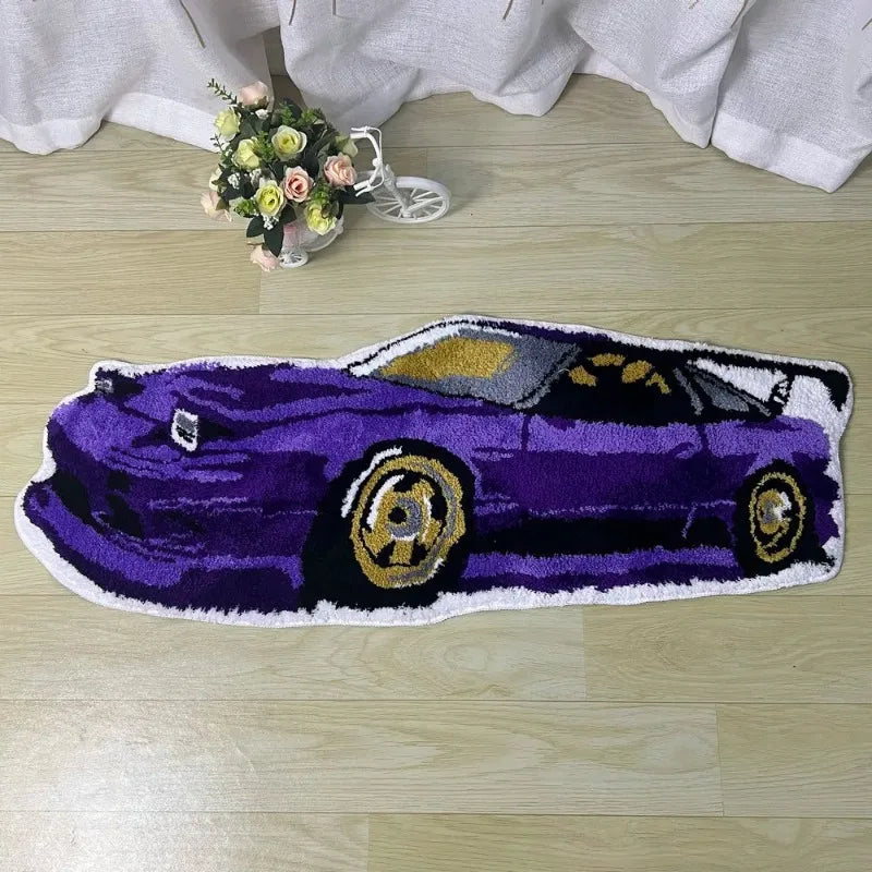Racing car soft non-slip floor rug