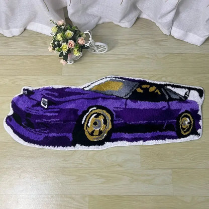 Racing car soft non-slip floor rug