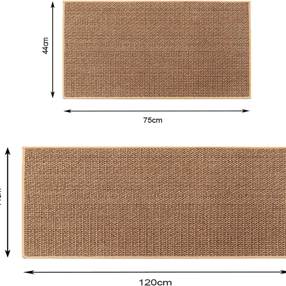 Washable non-slip faux sisal kitchen runner rug natural rubber backing