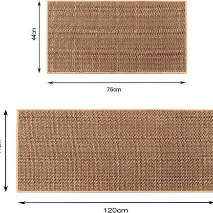 Washable non-slip faux sisal kitchen runner rug natural rubber backing