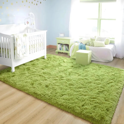Large fluffy plush living room carpet