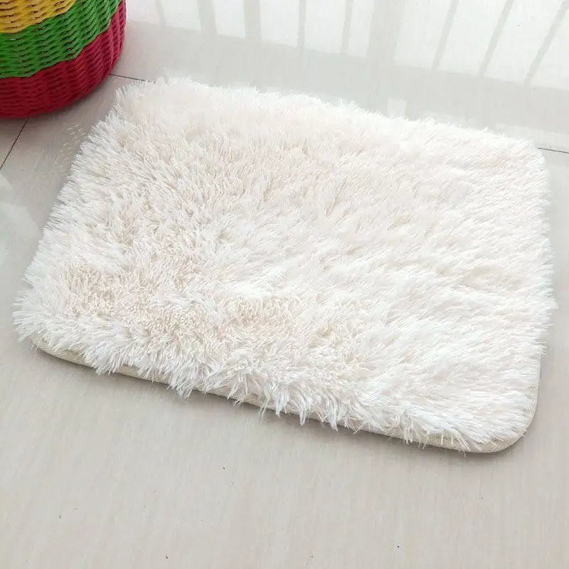 VIKAMA 40*60CM Silk Wool Rug Girls Room Living Room Bedroom Hotel Tie-Dye Cushion Washable Dirt Resistant Carpet