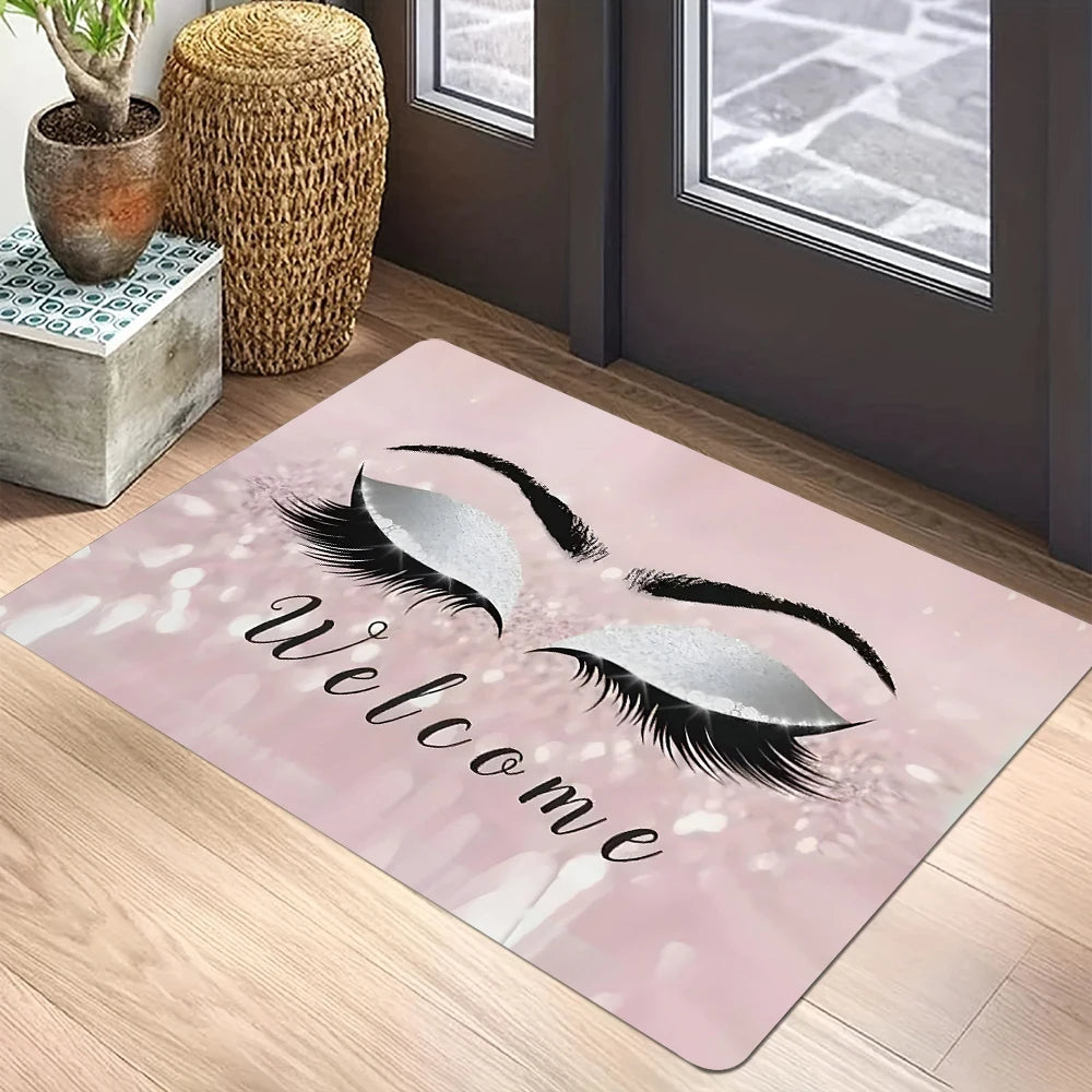 Eyelash Print Non-Slip Floor Mat