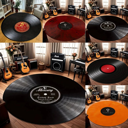VIKAMA Retro Vinyl Record Non-Slip Rug