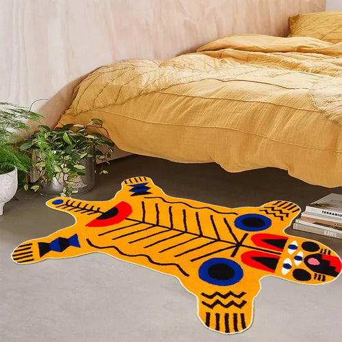Orange Tiger & Pink Alligator Shaped Cute Decorative Area Rug