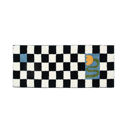 VIKAMA Checkerboard Cashmere-Feel Soft Area Rug