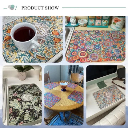 Marble Print Absorbent Kitchen Drying Mat