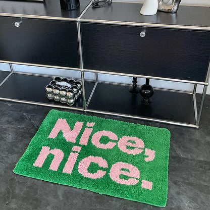 Cartoon Light Luxury Faux Cashmere Carpet Soft Non-Slip Bathroom Bedside Floor Mat