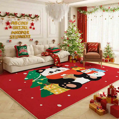 VIKAMA Christmas Tree Carpet Large Area Living Room Bedroom Floor Mat Festive Home Decoration