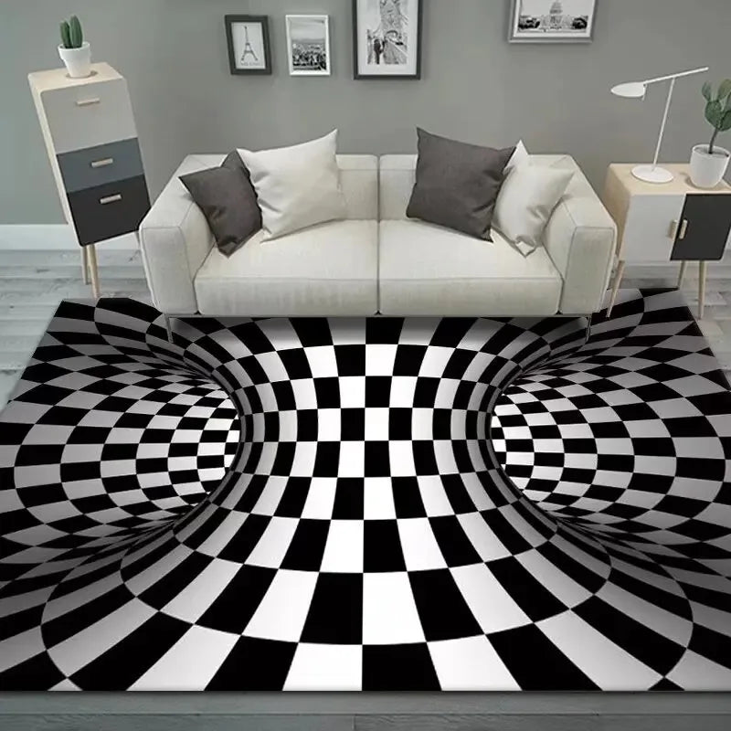 VIKAMA 3D Vortex Illusion Non-Slip Area Rug