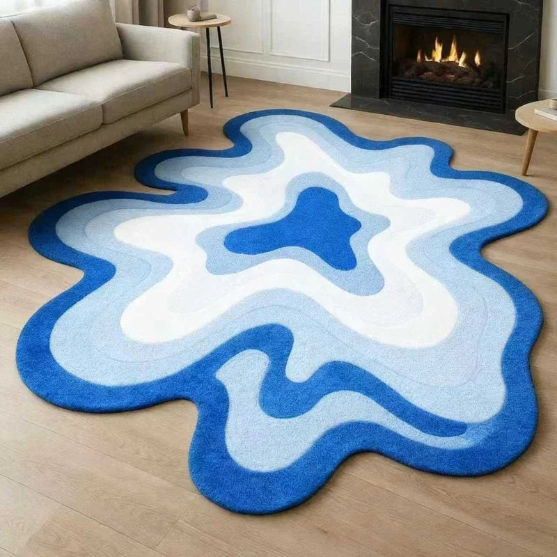 VIKAMA Dopamine Abstract Plush Rug Soft Irregular Living Room Bedroom Home Decor
